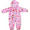 Voarge Tuta impermeabile bambino, leggero e riutilizzabile per bambini, in un unico pezzo, con cappuccio, per feste, ciclismo, escursionismo, bicicletta e viaggi, Rosa