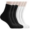 Vidacharmy 6 Paia Calzini Uomo Donna 38-44 - Calze in Cotone Senza Cuciture, Traspiranti E Anti-sudore, Ideali Per Lavoro, Sport, Camminata, Casual，3 Paia Di Bianco E 3 Paia Di Nero
