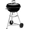 Weber Compact 47 Cm Barbecue A Carbone Kettle Grill Nero Con Griglia In Acciaio