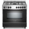 La Germania PRONTA CONSEGNA - SPEDIZIONE IMMEDIATA La Germania S85C61XT/24 Cucina Libera installazione 80 x 50 cm 5 Fuochi Gas Forno Elettrico Finitura Nero Griglie Smaltate