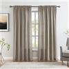 Melodieux Tende semi-velate color tortora, lunghezza 244 cm, per camera da letto, soggiorno, in cotone naturale, con tasca per asta, tende velate, 132 x 248 cm (2 pannelli)
