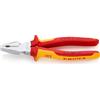 KNIPEX Pinza universale tipo forte cromata isolati con manici rivestiti in materiale bicomponente, collaudati VDE 200 mm, 02 06 200