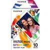 Fujifilm instax mini pellicola istantanea SPRAY ART bordo, confezione da 10 scatti, adatto a tutte le mini fotocamere e stampanti instax