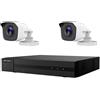 HIKVISION KIT VIDEOSORVEGLIANZA IP POE 2 MPX 2 TELECAMERE HIKVISION NVR 4 CANALI 4K