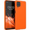kwmobile Custodia Compatibile con Samsung Galaxy A12 Cover - Back Case per Smartphone in Silicone TPU - Protezione Gommata - arancione fluorescente