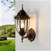Licht-Erlebnisse Applique per esterni Lyon a forma di lanterna antico con rame anticato impermeabile IP44 ideale per il giardino E27