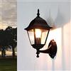 Licht-Erlebnisse Lanterna rustica da esterno Tirol antica stile retrò nera impermeabile IP44 E27 ideale per: cortile luce illuminazione ingresso giardino