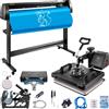 VEVOR Pressa di Calore, 220V CA Macchina da Taglio per Vinile da 53 Pollici con Software Signmaster, 38 x 30 cm Pressa a Caldo 5 in 1 con Controller LED Digitale, Plotter da Taglio Professionale