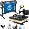 VEVOR Pressa a Caldo 5 in 1, 38X38 cm Plotter da Taglio, 220V Corrente Alternata Taglierina per Vinile da 135 cm con Software Signmaster per Il Trasferimento su Magliette, Tazza, Piatto, Cappuccio