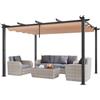 VEVOR Pergolato Retrattile per Esterni 2,96 x 3,95 x 2,3 m con Tettoia, Pergolato in Alluminio con Tettoia Retrattile, Pergolato Moderno Tettoia Parasole per Patii, Giardini, Ponti, Cortili (Beige)