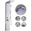 VEVOR Pannello Doccia con Sistema a Torre con Soffione a Cascata, LED, Colonna Doccia in Acciaio Inox Spazzolato da 1345 mm Rubinetto a 5 Funzioni, con Doccetta e Beccuccio per Vasca