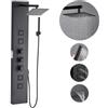 VEVOR Pannello Doccia con Sistema a Torre con Soffione a Pioggia, Colonna Doccia in Acciaio Inox Spazzolato 1240 mm Rubinetto a 4 Funzioni, con 4 Getti Corporei, Doccetta e Beccuccio per Vasca
