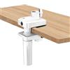 YnGia Morsetto per supporto da scrivania con fori di inserimento, supporto universale per asta microfonica, per braccio a giraffa, lampada, monitor, supporto stabile per scrivania/letto, bianco