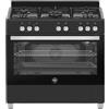 La Germania Cucina a Gas 5 Fuochi con Forno a Gas Ventilato Larghezza x Profondità 90x60 cm colore Nero - SE965GNE/24