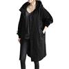 Generic Giacche da pioggia da donna casual leggere impermeabili antivento bottoni con cappuccio impermeabile moda manica lunga giacca a vento giacche trench all'aperto oversize autunno inverno cappotto