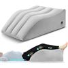 PleasurePeak Cuscino di sollevamento venoso, cuscino gonfiabile per sollevamento delle gambe, cuscino a cuneo comodo per il sonno, migliora la circolazione del sangue grigio, portabilità