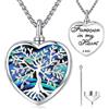 Aniu Collana Urna Cuore per Ceneri Collana Urna Argento Sterling 925 Porta Ceneri Ciondolo Urna Cuore Albero Della Vita Collana Urna Funeraria Umana Ciondolo per Ceneri Donna