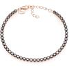 Louis Ciocchetti dal 1887 Bracciale Tennis Argento Rosato 925 con Zirconi 5A, Gioiello Elegante RegolabilenDonna, Idea Regalo Raffinata con Packaging Lusso, Qualità Made in Italy (Nero, 3mm)