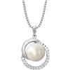 JOOP! Gioiello da donna in argento sterling 925, con zirconi sintetici, con perle coltivate d'acqua dolce, argento, fornito in confezione regalo, Perla