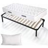 EVERGREENWEB MATERASSI & BEDS Evergreenweb - Kit Rete e Materasso Una Piazza e Mezza 120x190 Alto 20 cm + Cuscino Memory Foam Gratis Set Letto Materasso Effetto MASSAGGIANTE Rete a Doghe in Legno Naturale h 35 Ortopedica Offerta