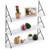 Relaxdays Scaffale da Parete, Mensola da Muro, 3 Ripiani, Cucina, Soggiorno e Ingresso, HxLxP: 60x60x15 cm, Bianco Nero, Fibra di Legno
