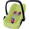 ByBoom® - Fodera estiva/fodera protettiva cotone al 100%, fodera universale per ovetto, seggiolino auto, p.es. per Maxi-Cosi CabrioFix, Pebble, City SPS, Colore:Lime