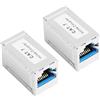 Supecesorio Accoppiatore RJ45 Schermato, 2 Pezzi Connettori RJ45 10 Gigabiti, Connettore Ethernet Femmina a Femmina, connettori Ethernet, Connettore Prolunga Cavo Lan per Cat7 Cat6 Cat5