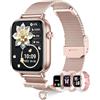 Erkwei Orologio Smartwatch Donna con Effettua/Risposta Chiamate 4 Cinturini 1,83 Orologio Donna Contapassi Frequenza Cardiaca Sonno 110+ Sportive Smart Watch per Android/iOS, Oro Rosa