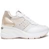 Nero Giardini E512962D Skipper Rete Chic Bianco Sneakers per Donna in Pelle e Rete Zeppa Alta (Taglia 38)