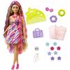 Barbie - Super Chioma bambola curvy con abito a fiori, capelli fantasia lunghi 21,6 cm, 15 accessori alla moda - 8 con effetto cambia colore, Giocattolo per Bambini 3+ Anni, HCM89
