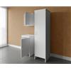 Negrari composizione, Mobile Base appoggio + Pensile + Colonna in Resina, Resistente all'umidità, Interno e Esterno, Bianco