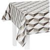 LILENO HOME Tovaglia lavabile al metro, 100 x 140 cm (bordo tagliato), motivo geometrico, grigio, impermeabile, ideale come tovaglia o runner da tavola per tenda da birra