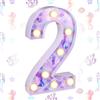 lasuroa Numero Luminoso a Forma Sirena, Numero Luminoso a Forma di Sirena in Plastica Alta Qualità Luci a LED Viola a Forma Sirena per Feste di Compleanno Decorazione(Numero 2)