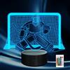 Ammonite Luce notturna per hockey su ghiaccio, lampada 3D da portiere con 16 LED che cambiano colore, telecomando e timer, per bambini, ragazzi, ragazze e appassionati di sport