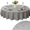Embhlitfe Tovaglia rotonda da 120 cm, facile da pulire, impermeabile e oleorepellente, lavabile, in poliestere, per bar, ristoranti, feste, Capodanno, decorazioni per ristoranti (tovaglia grigia)
