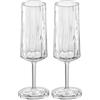 Koziol Superglas Club No. 14, 2 pezzi, 100 ml, bicchiere da spumante e champagne in plastica cristallina, lussuoso, infrangibile, riutilizzabile, per feste, campeggio, set da 2