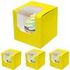 Gcardist Giallo Contenitori per cupcake automatici pop-up Contenitori per cupcake singoli 15 pezzi 8,9x8,9x8,9 cm (15 scatole + 15 inserti, 3,5x3,5x3,5 pollici)