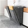 HhBdy Tasca Portaoggetti Letto, 20 x 32 cm Organizzatore Porta Oggetti in Feltro per Camera da Letto con 5 Tasca per Telefono Cellulare, iPad, Telecomando, Libri, Occhiali Riviste(Grigio)