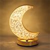 Lewondr Lampada da Tavolo a Luna, Lampada Tattile Dimmerabile Stepless con 3 Colori, Luce Notturna Ricaricabile con USB, Lampada da Letto a Luna di Cristallo per Comodino Scrivania Soggiorno