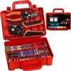 PEBA Kit Crimpatrice Esagonale Professionale 0,08-10mm² - Alta Conducibilità, con Spellafili e 33 Misure Terminali (Isolati & Non Isolati), 1735 Pezzi, Lunghezze fino a 18mm, Top Gamma Elettricisti