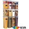 YASHE 16 Pezzi Contenitori Ermetici per Alimenti, Contenitori per Alimenti Plastica, Senza BPA, con Coperchio, Contenitori Cucina di Cereali, Muesli, Farina