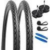 YunSCM 2PCS Pieghevole 28 Pollici pneumatici 28x1.50 700x38c ETRTO 40-622 Plus 2PCS 700C Camera d'aria FV48mm Valve compatibile Bicicletta 700x38C 700x40C copertoni e Camera d'aria
