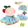 Xerteam 2 set di vestiti per bambole da 17 cm, 1 gonna + 1 forcina a forma di ciliegia + 1 maglione intero + 1 paio di scarpe + 1 bavaglino, graziosi abiti estivi(blu)