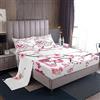 Homewish Set di lenzuola rosa floreale per ragazze e donne, motivo fiori di ciliegio, per letto matrimoniale, motivo farfalle e fiori, stile giapponese, tema romantico, lenzuolo con angoli, estetica,