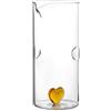 H&h caraffa in vetro borosilicato con cuore ambra lt 1,4