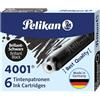 PELIKAN CARTUCCE 4001 PELIKAN TP/6 PER STILOGRAFICHE ASTUCCIO 6 PZ NERO 301218
