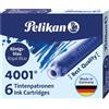 PELIKAN CARTUCCE 4001 PELIKAN TP/6 PER STILOGRAFICHE ASTUCCIO 6 PZ BLU ROYAL 332361