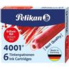 PELIKAN CARTUCCE 4001 PELIKAN TP/6 PER STILOGRAFICHE ASTUCCIO 6 PZ ROSSO 301192