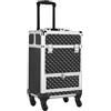 Soberine Valigia Trolley Make Up Porta Trucchi Professionale Beauty Case da Viaggio con Cassetto 4 Vassoi per Estetista Cosmetici Ruote Girevoli Nero