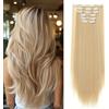 Cybelleza Extension Capelli Clip Lisci 65cm 6PCS Clip in Hair Extension per Capelli Sintetici Lunghi Finti Allugamento Effetto Naturale Dritti Full Head Posticci per Donna, Bionda naturale/biondo